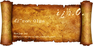 Áron Olga névjegykártya